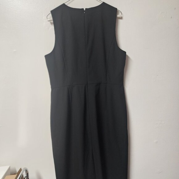 Ann Taylor Factory Vneck black sleeveless sheath dress 16 Business Career - Picture 4 of 8